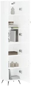 vidaXL Ντουλάπι Γυαλ. Λευκό 34,5 x 34 x 180 εκ. από Επεξεργασμένο Ξύλο
