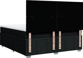 vidaXL Κρεβάτι Boxspring με Στρώμα Μαύρο 180x200 εκ. Υφασμάτινο
