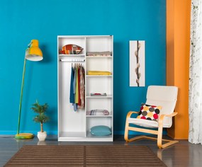 Διφυλλη Ντουλαπα Συρομενη Λευκο SWD 52x94x182