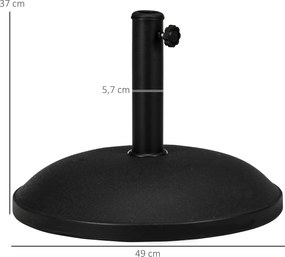 Βάση ομπρέλας, βάση ομπρέλας, 3 προσαρμογείς, ρυθμιζόμενη, τσιμέντο, 25 kg, Μαύρο