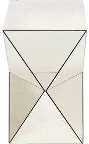 Βοηθητικό Τραπεζάκι Καθρέφτης Luxury Triangle Champagne 32x32x53.5εκ - Χρυσό