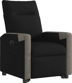 vidaXL Πολυθρόνα Ηλεκτρική Ανακλινόμενη με Ανύψωση Μαύρη Υφασμάτινη