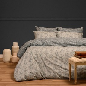 Σεντόνια King Size (Σετ) Melinen Naya Grey Μπεζ Χωρίς Λάστιχο 260x270