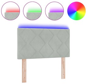 vidaXL Κεφαλάρι LED Ανοιχτό Γκρι Σετ 2 Ανοιχτό γκρι Ταπετσαρία 80 εκ.