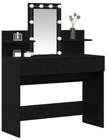 vidaXL Κομοδίνο Μαύρη δρυς 100 x 40 x 130 εκ Επεξεργασμένο ξύλο