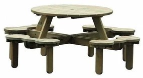 Ξύλινο Στρογγυλό Τραπέζι κήπου 8 θέσεων 236x236x82εκ