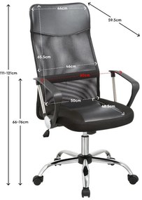 Καρέκλα Γραφείου FL4006 Fylliana Μαύρο 59x60x120 εκ. 59x60x120 εκ.