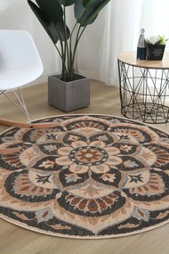 Χαλί Woopamuk490 599HFT5104 Brown-Multi Conceptum Hypnose 100X100cm Round