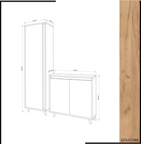 Shoe Cabinet Omninde Oak
White