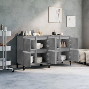 vidaXL Ντουλάπια 2 τεμ. Γκρι Σκυροδέματος 60x35x70 εκ. Επεξεργ. Ξύλο