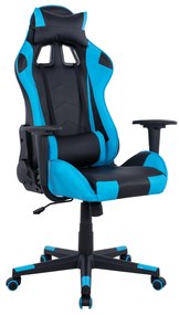 Πολυθρόνα Gaming Winter Μαύρο-Σιέλ Pu 68x67x130 Εκ