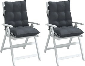vidaXL Μαξιλάρια Καρέκλας Χαμηλή Πλάτη 2 τεμ. Ανθρακί Ύφασμα Oxford
