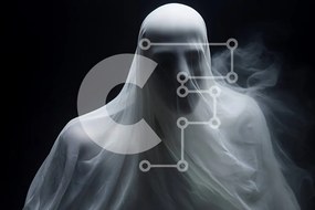 Intra Συλλεκτικό Ξύλινο Παζλ Plywood  4mm - Ghostly Figure Breathing in Smoke Σε Ξύλινο Κουτί - Διαστάσεις Puzzle: 10x10 cm – 25 κομμάτια