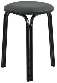 Σκαμπό από μέταλλο/PU σε χρώμα μαύρο Φ36x47