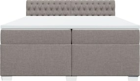 vidaXL Κρεβάτι Boxspring με Στρώμα Taupe 200x200 εκ. Υφασμάτινο