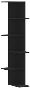 vidaXL Γωνιακή Ραφιέρα Τοίχου Μαύρο 50x50x179 εκ. Επεξ. Ξύλο