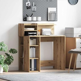 vidaXL Γραφείο  με Αποθήκη Καστανός Δρυς 90x48x101.5 εκ. Επεξεργασμένο ξύλο