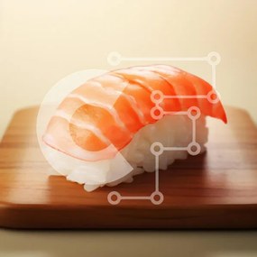 Σετ των 2 Intra Συλλεκτικό Ξύλινο Παζλ Plywood 4mm - Νόστιμο σούσι σε ξύλινο πιάτο Σε Ξύλινο Κουτί - Διαστάσεις: 10x10 cm – 25 κομμάτια