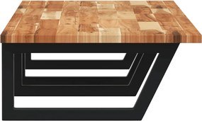 vidaXL Ράφι Νιπτήρα Τοίχου από Ατσάλι / Μασίφ Ξύλο Ακακίας