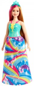 Κούκλα Barbie Dreamtopia, 29cm, Με glitter μπλουζάκι και πολύχρωμη φούστα, Πολύχρωμη