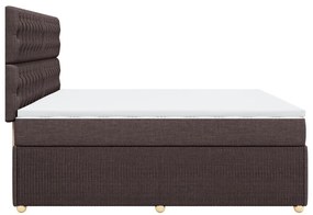 vidaXL Κρεβάτι Boxspring με Στρώμα Σκούρο Καφέ 200x200 εκ. Υφασμάτινο