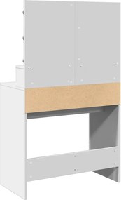 vidaXL Μπουντουάρ με LED Λευκό 80x41x144,5 εκ.