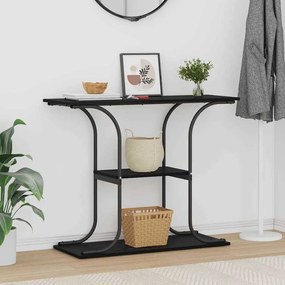 vidaXL Τραπέζι κονσόλας με ράφι Μαύρη Οξυά 101 x 35 x 80,5 εκ