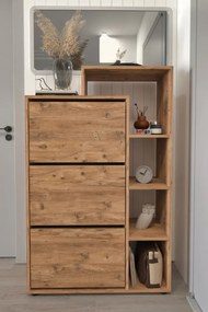 Stewehome Ντουλάπι Παπουτσιών με Ράφια καρυδιά 90x32x143 cm