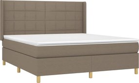 vidaXL Κρεβάτι Boxspring με Στρώμα Taupe 160x200 εκ. Υφασμάτινο