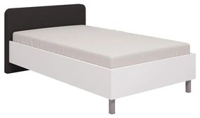 Bed Barletta 120 White - Grey - Chrome 131x213,5x85,5 (120x200) cm