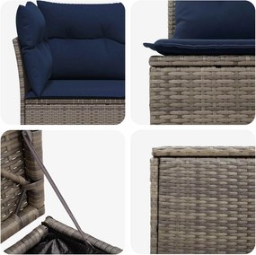 vidaXL Σετ Καναπέ 5 τμχ. Γκρι και Navy Blue Πολυ-ρακί και Χάλυβας