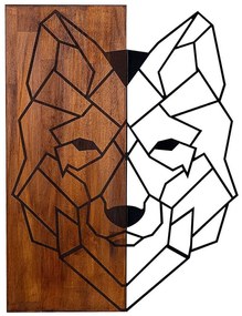 Διακοσμητικό Τοίχου Wolf 899SKL1206 45,5x58cm Black-Walnut Wallity Μέταλλο,Ξύλο