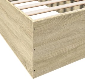vidaXL Πλαίσιο Κρεβατιού Sonoma Δρυς 100x200 εκ. Επεξεργασμένο Ξύλο
