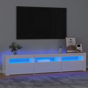 vidaXL Έπιπλο Τηλεόρασης με LED Γυαλιστερό Λευκό 180x35x40 εκ.