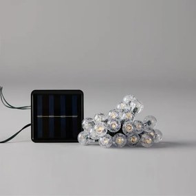 Eurolamp Γιρλάντα Με 80 Ακρυλικές Μπαλίτσες Φ1.8cm Με LED Θερμό 7.9m Ηλιακού Συλλέκτη ΙΡ44 600-04850