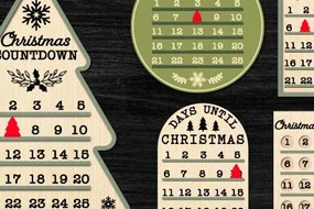 Σετ των 2 Intra απο ξύλο plywood 3mm-4mm πάχος αποκοπής λέιζερ αντίστροφης μέτρησης Χριστουγέννων Δίασταση 15x15 cm INTRAFABR-84485315