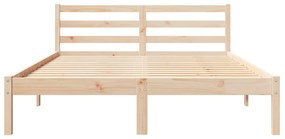 vidaXL Κρεβάτι με κεφαλάρι Καφέ 220 x 140 cm Μασίφ ξύλο πεύκου