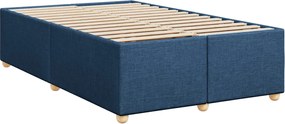 vidaXL Κρεβάτι Boxspring με Στρώμα Μπλε 120x200 εκ. Υφασμάτινο