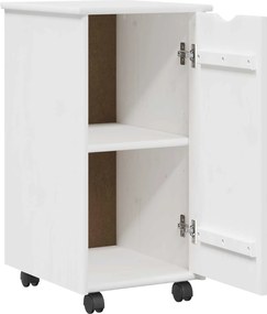 vidaXL Κινητό Ντουλάπι Λευκό 34 x 39 x 65,5 cm Στερεό ξύλο πεύκου