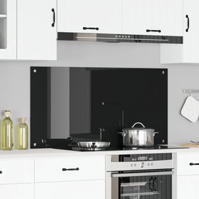 vidaXL Μαύρο Πλακάκι Κουζίνας 120x60x0,6 εκ Γυαλί Ανθεκτικό