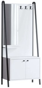 Έπιπλο Εισόδου Lumi 793ELG4046 74x35x170cm White-Black Μοριοσανίδα, Μελαμίνη