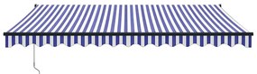 vidaXL Τέντα Πτυσσόμενη Μπλε και Λευκή 4 x 3 μ. Ύφασμα και Αλουμίνιο