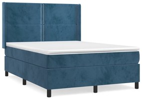 ΚΡΕΒΑΤΙ BOXSPRING ΜΕ ΣΤΡΩΜΑ ΣΚΟΥΡΟ ΜΠΛΕ 140X190 ΕΚ. ΒΕΛΟΥΔΙΝΟ 3132619