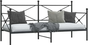 vidaXL Κρεβάτι ημέρας χωρίς στρώμα Μαύρο 80x200 cm Ατσάλι