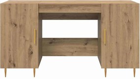 vidaXL Γραφείο artisan δρυς 140 x 50 x 75 εκ. Επεξεργασμένο ξύλο