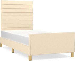 vidaXL Πλαίσιο κρεβατιού χωρίς στρώμα Κρέμα 80x200 cm Ύφασμα