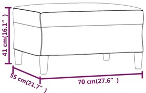 vidaXL Υποπόδιο Κρεμ 70x55x41 εκ. από Συνθετικό Δέρμα