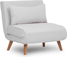 1-Seat Sofa-Bed Folde Single - Teddy Fabric - White White