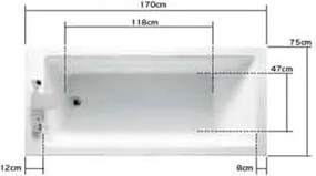 Acrilan Zira - Ακρυλική Μπανιέρα 170x75 εκ - Maxxcoat