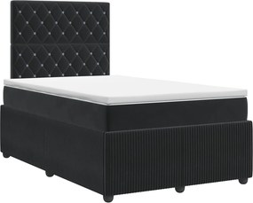 vidaXL Κρεβάτι box spring με στρώμα Μαύρο 120 x 190 cm Βελούδο
